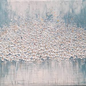 White flower in grey background 1