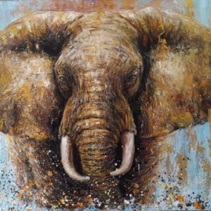 Elephant On Light Blue