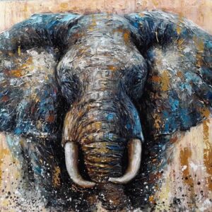 Elephant On Beige Background